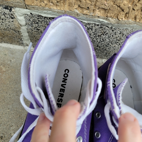 Converse All-Star Chuck Taylor Purple Canvas Hi-top Sneakers 6.5 - Picture 13 of 15